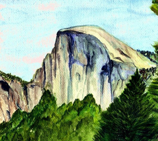 Yosemite-Holiday-Craft-Bazaar-Mary-Ann-Kash half-dome-watercolor