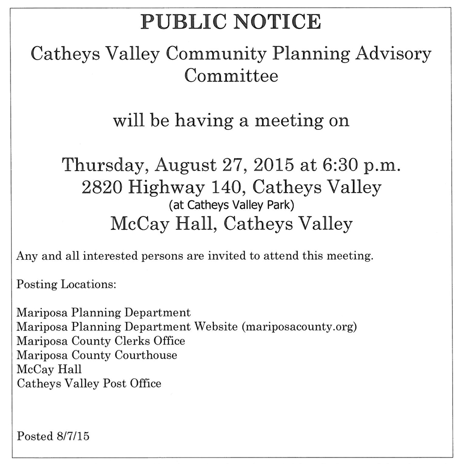 catheys valley plannning meeting august 27 2015