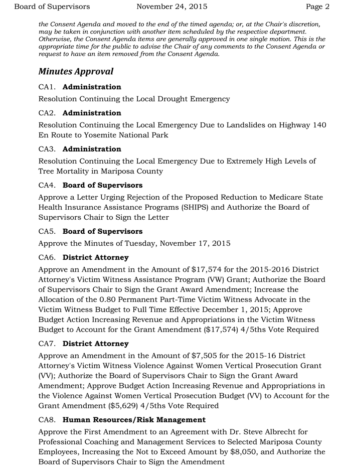 2015 11 24 mariposa county board of supervisors agenda 2