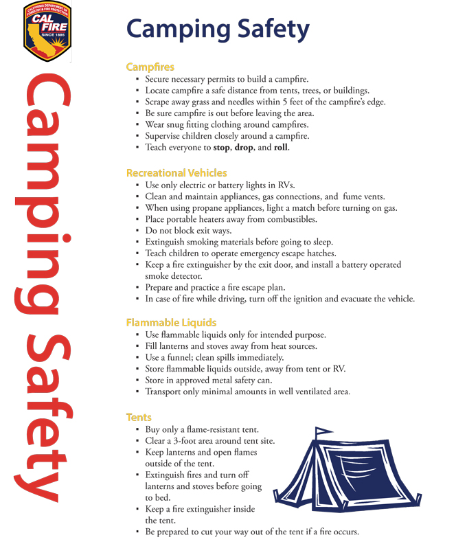 CAL FIRE Offers Camping Safety Tips