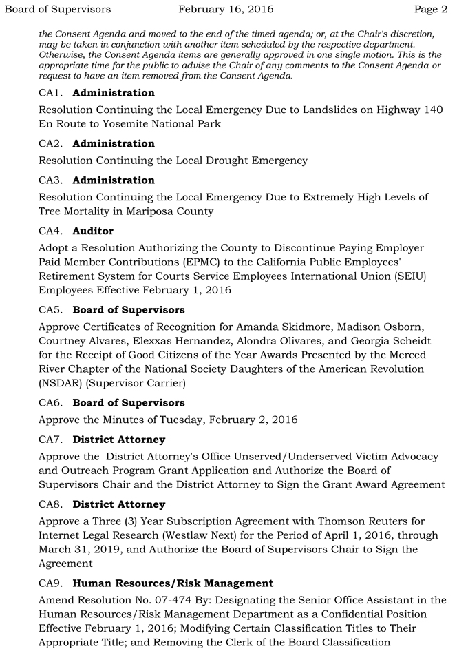 mariposa county board of supervisors meeting agenda febuary 16 2016 2