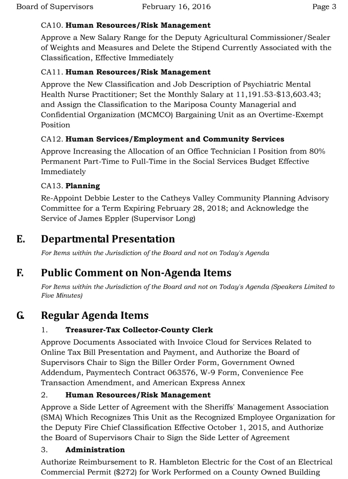 mariposa county board of supervisors meeting agenda febuary 16 2016 3