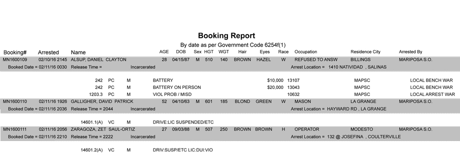 mariposa county booking report 2 11 2016