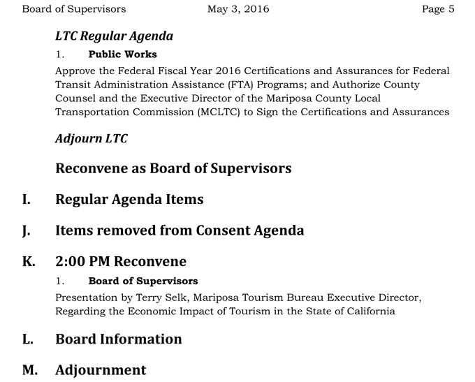 2016 05 03 mariposa county board of supervisors agenda may 3 2016 5