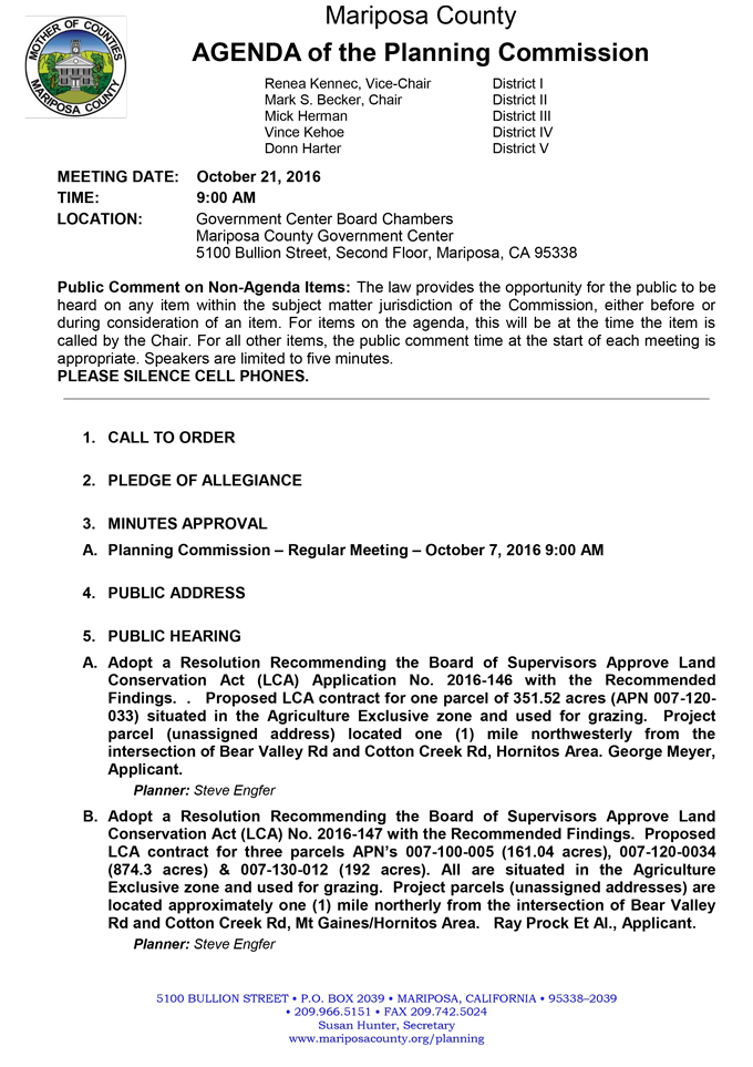 2016 10 21 mariposa county planning commission agenda october 21 2016 1