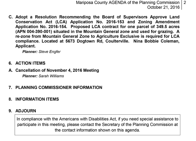 2016 10 21 mariposa county planning commission agenda october 21 2016 2