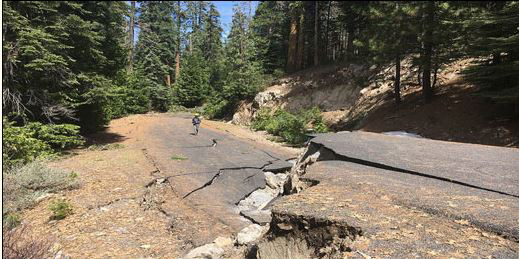stanislaus national forest boards crossing road winter damage 2017