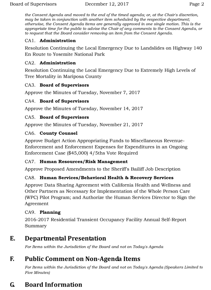 2017 12 12 mariposa county Board of Supervisors agenda december 12 2017 2