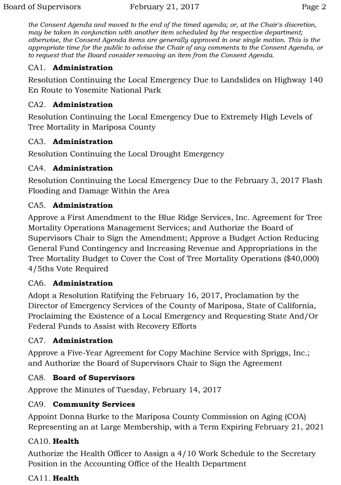2017 02 21 mariposa county board of supervisors agenda february 21 2017 2