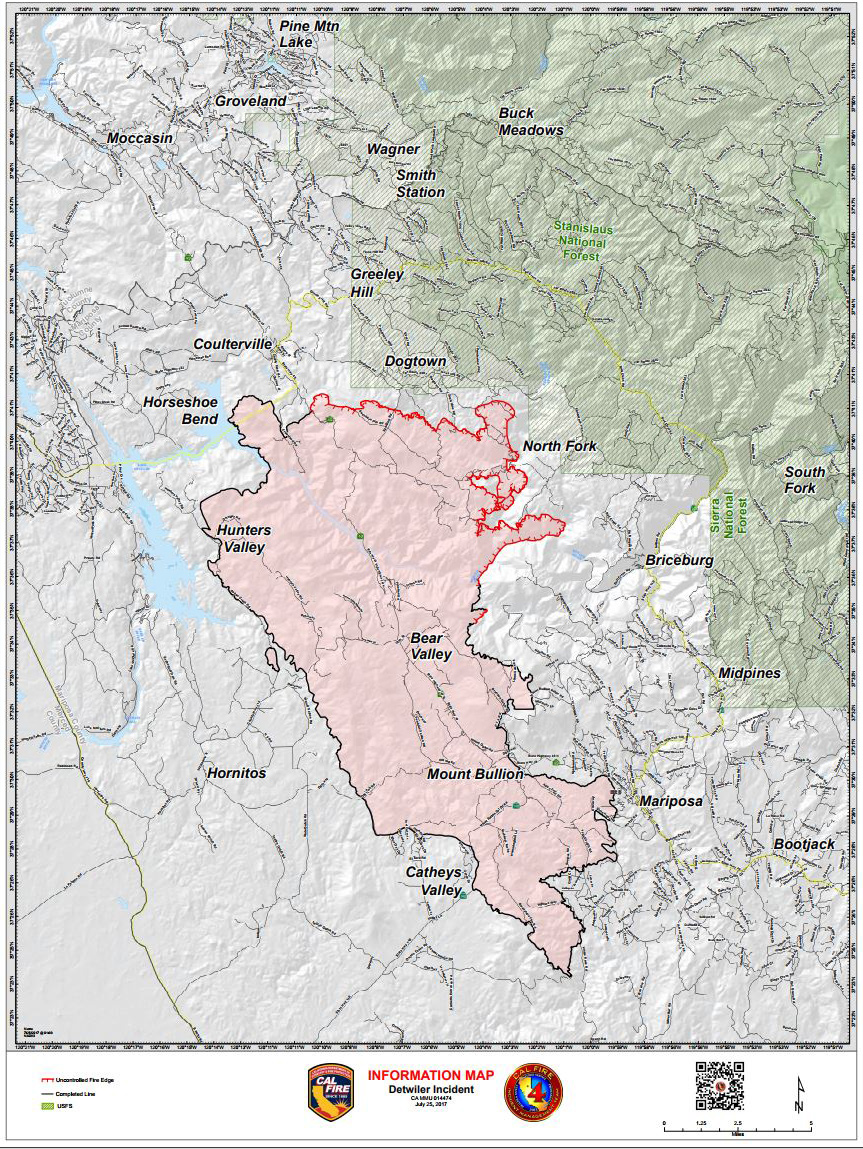 map july 25 2017 information detwiler fire mariposa county