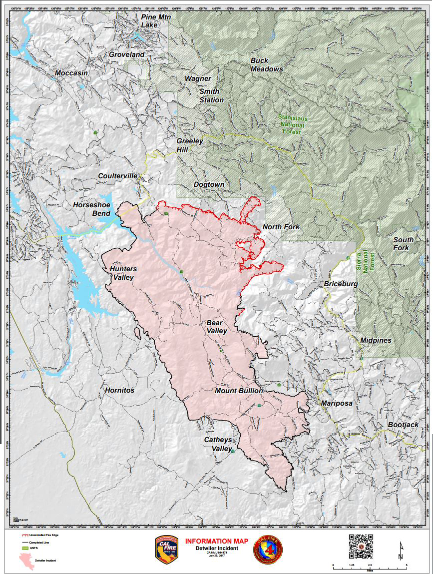 map july 26 2017 information detwiler fire mariposa county
