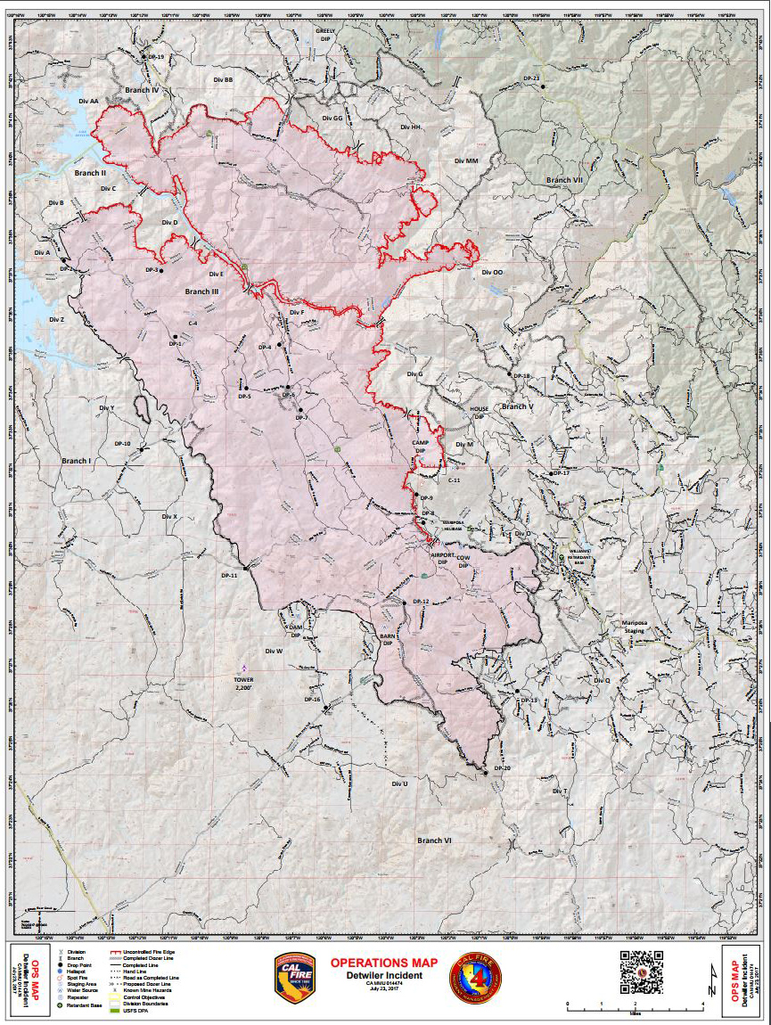 operations map july 23 2017 detwiler fire mariposa county