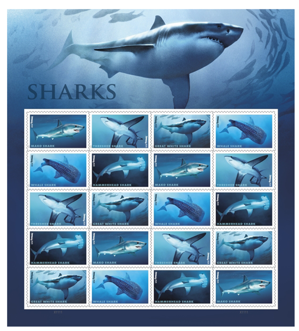 usps shark forever stamps