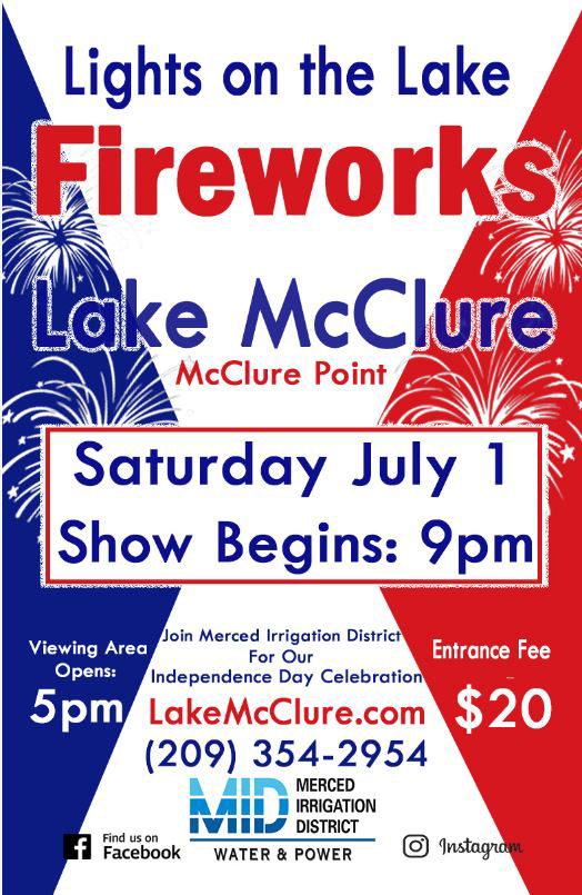 fireworks at lake mcclure july 1 2017 flyer