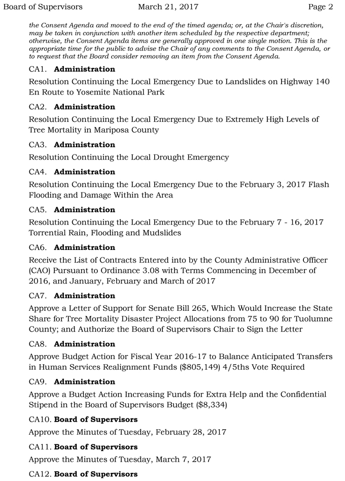 2017 03 21 mariposa county board of supervisors agenda march 21 2017 2