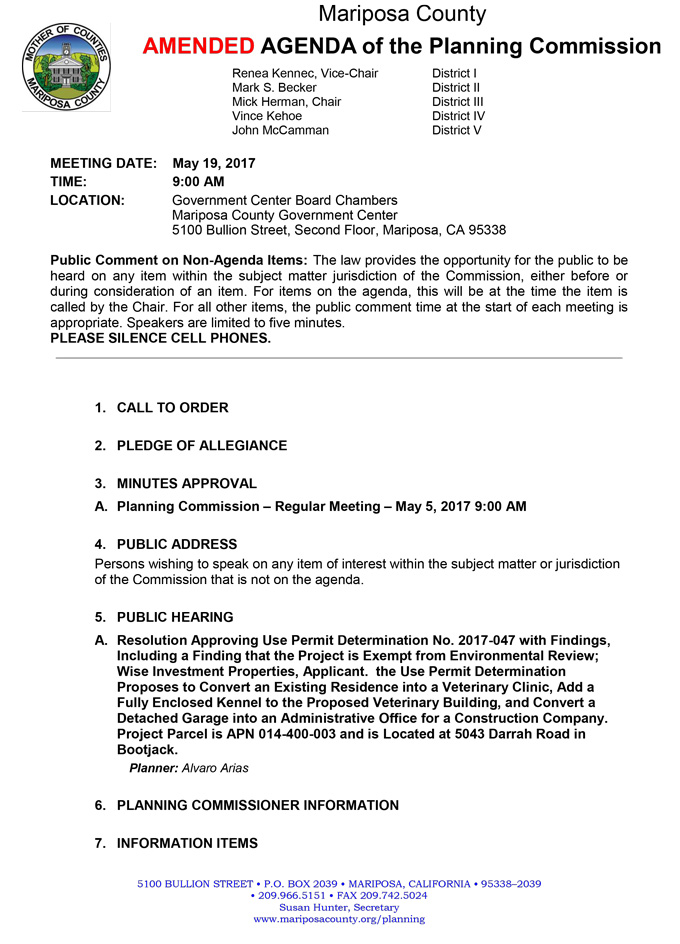 2017 05 19 mariposa county planning commission agenda may 19 2017 1