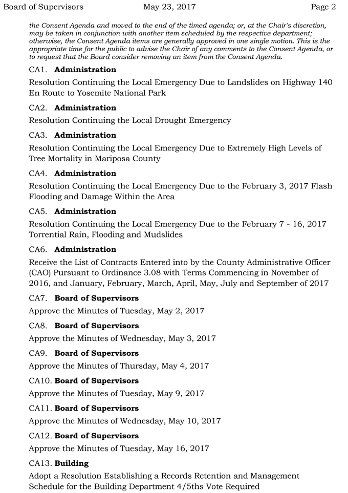 2017 05 23 mariposa county board of supervisors agenda may 23 2017 2