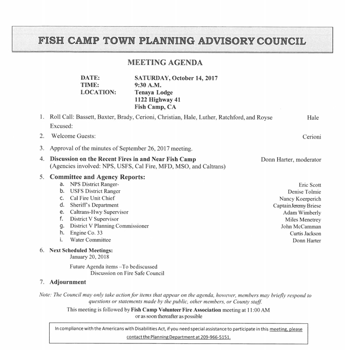2017 10 14 mariposa county fish camp town planning advisory council agenda october 14 2017 1
