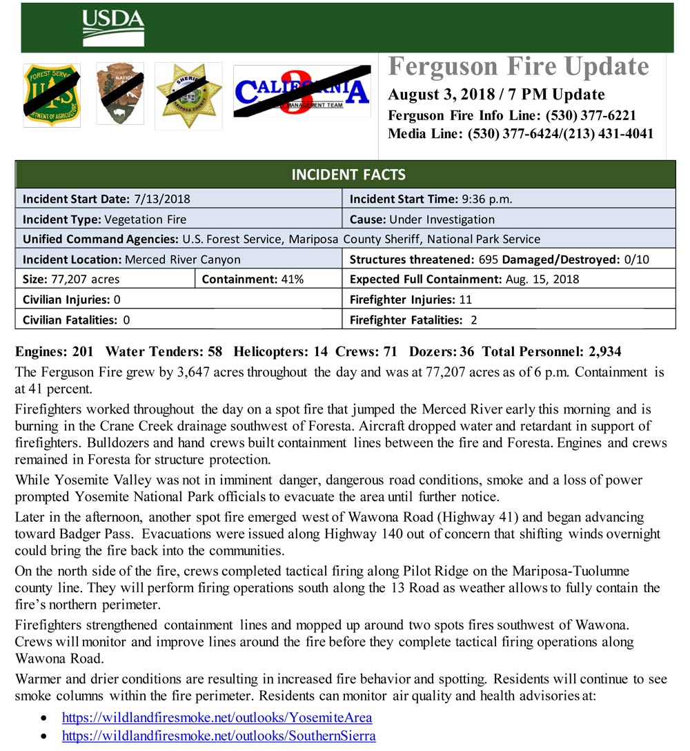 FERGUSON FIRE UPDATE 8 3 1