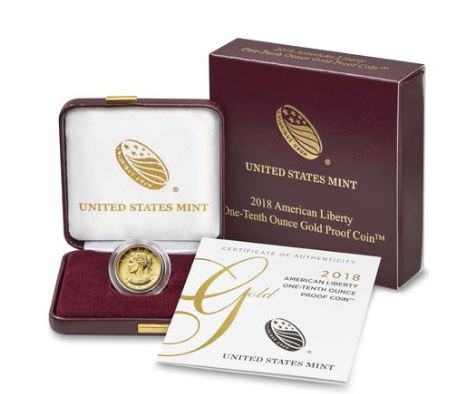 us mint American Liberty OneTenth Ounce 2018 Gold Proof Coin 2