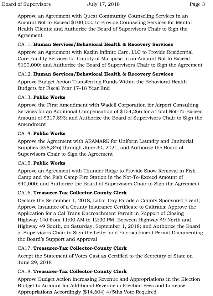 2018 07 17 mariposa county Board of Supervisors Agenda july 17 2018 3