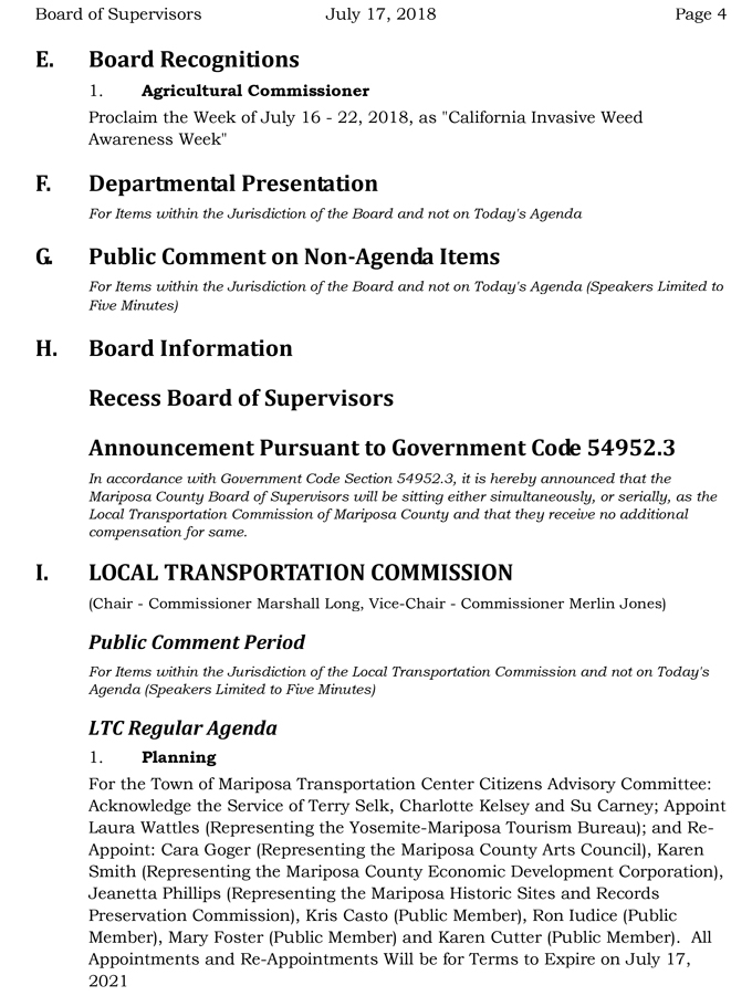 2018 07 17 mariposa county Board of Supervisors Agenda july 17 2018 4
