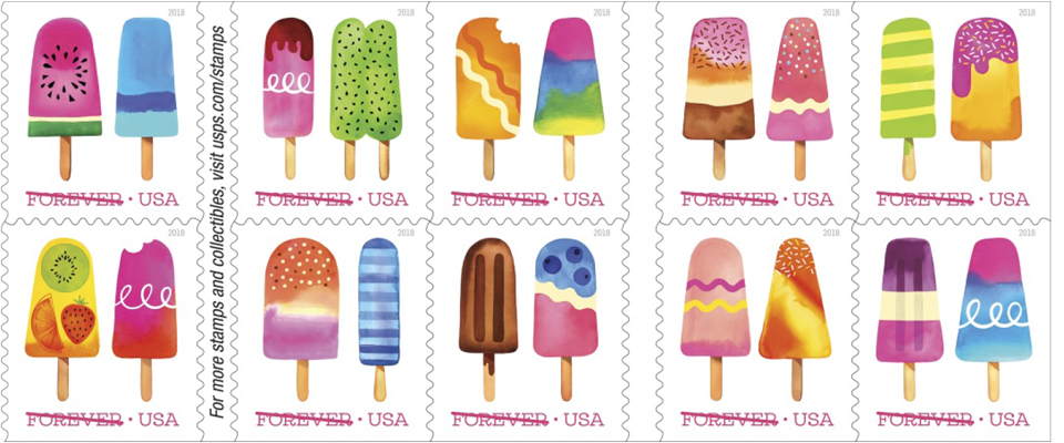 us postal service frozen treats forever stamps