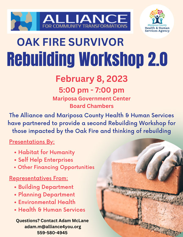 Oak Fire Rebuilding Workshop