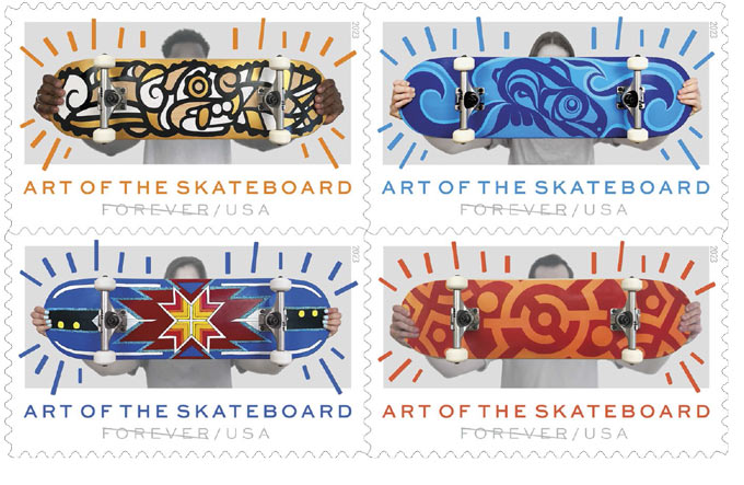 usps skateboard stamps to debut at phxam 2023 1