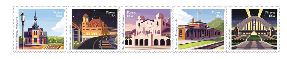 usps new forever stamps commemorate railroad stations 1