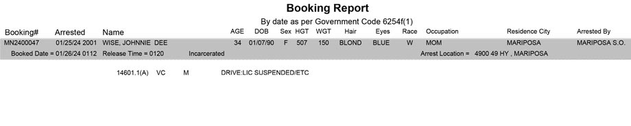 mariposa county booking report for january 26 2024
