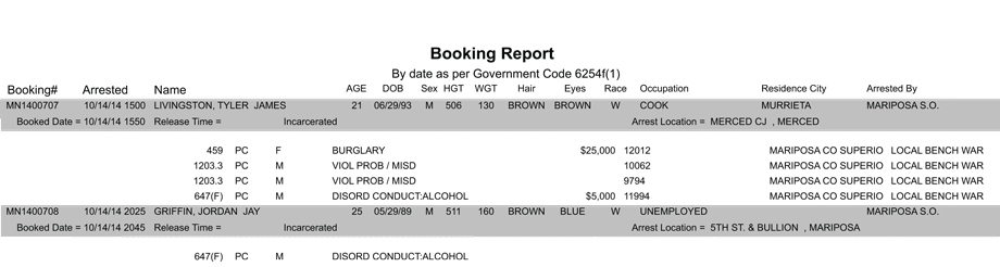 lcso booking report today