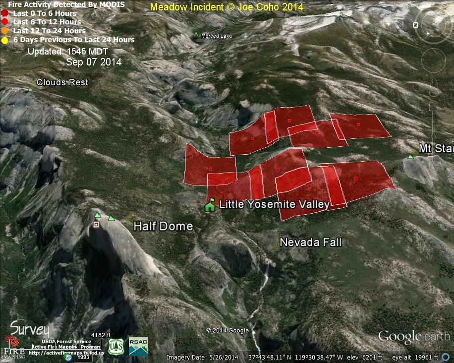 Meadow Incident MODIS Fire Detections 1545 MDT Sep 07 2014