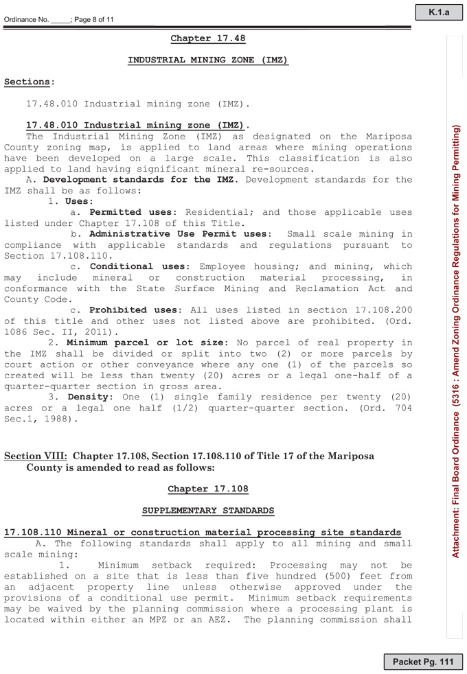 2015 12 15 mariposa county board of supervisors mining ord 10