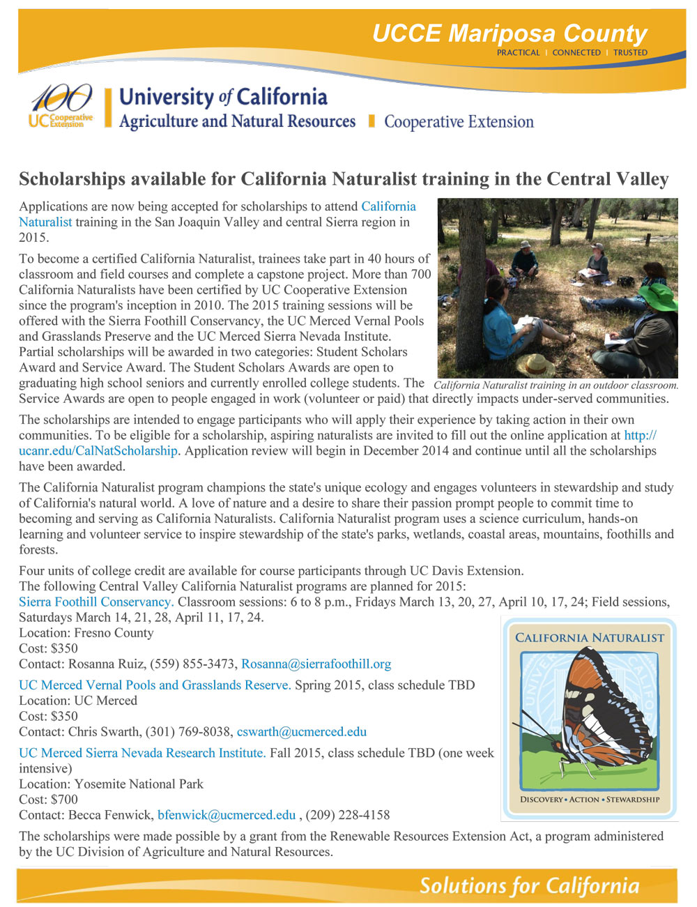 California-Naturalist-Scholarship-Flyer