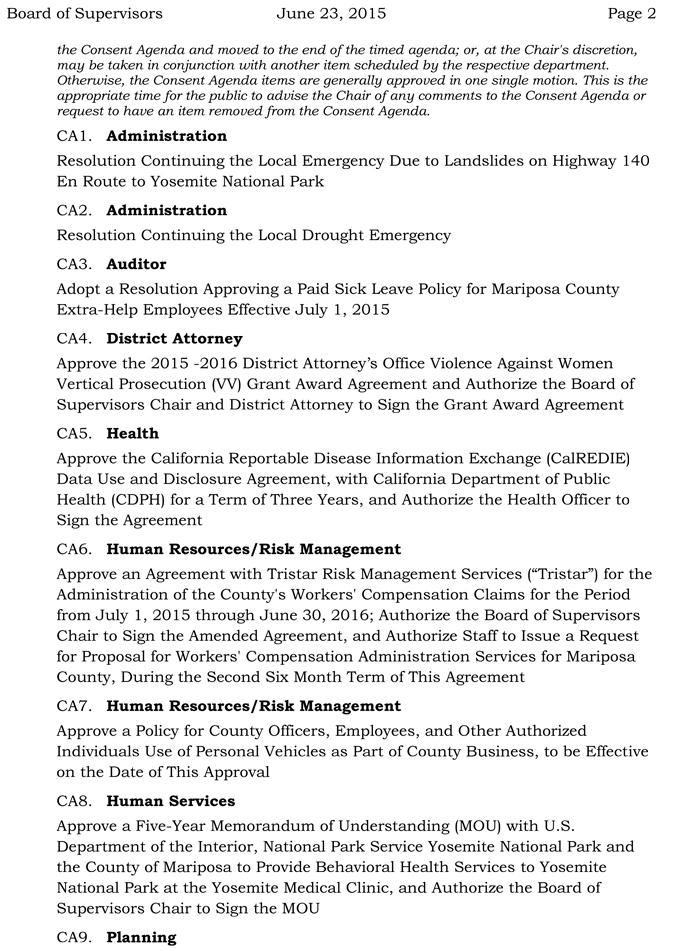 2015 06 23 mariposa county board of supervisors agenda 2