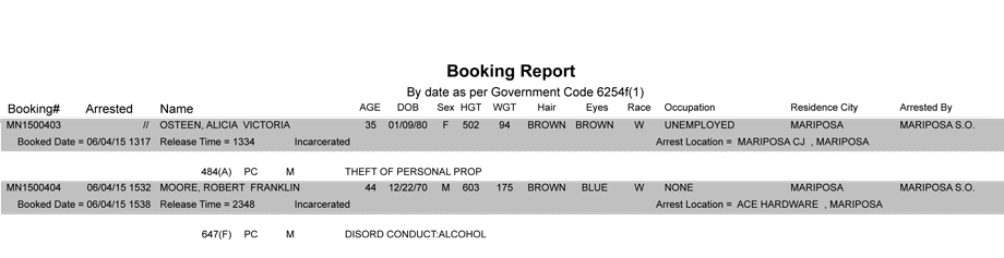 booking report 6 4 2015