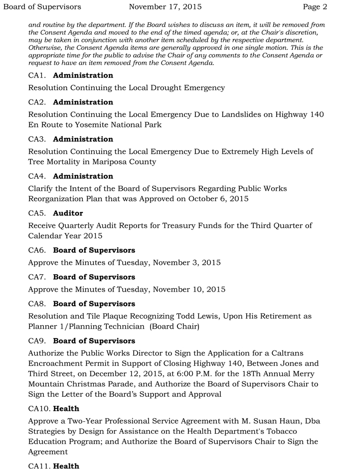2015 11 17 mariposa county board of supervisors agenda 2