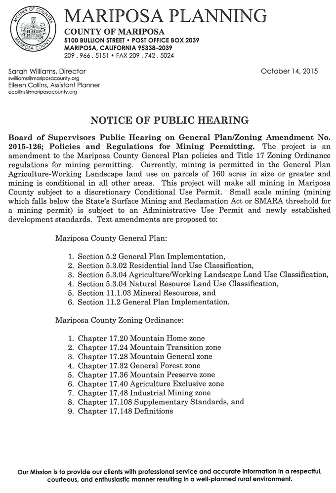 mariposa county mining permit meeting 1