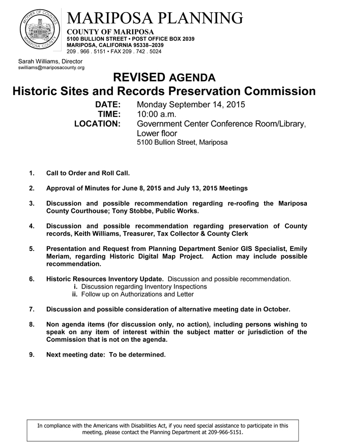 2015 09 14 historic sites records preservation commission mariposa county