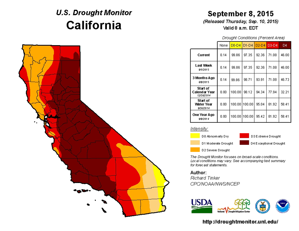 california drought monitor 9082015