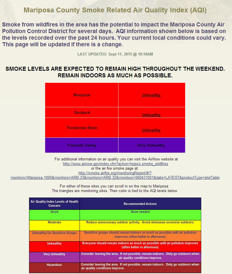 mariposa county air quality september 11 2015