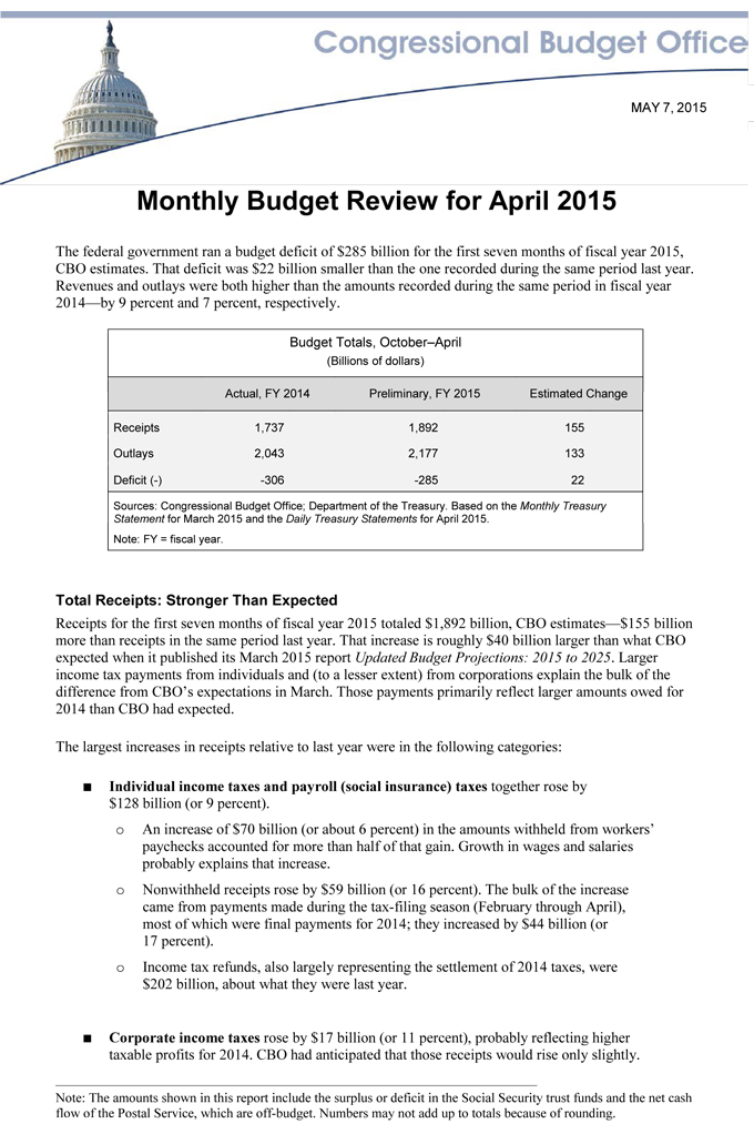 government budget 2015