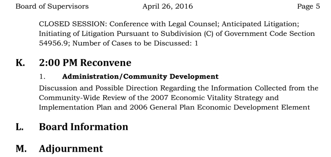2016 04 26 mariposa county board of supervisors agenda april 26 2016 5