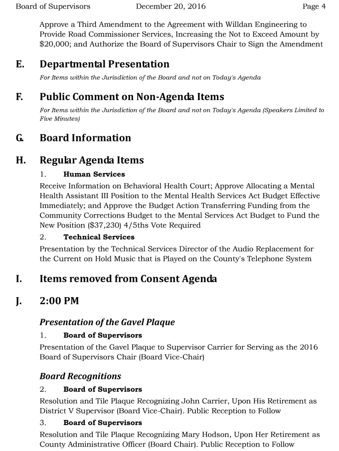 2016 12 20 mariposa county board of supervisors agenda december 20 2016 4