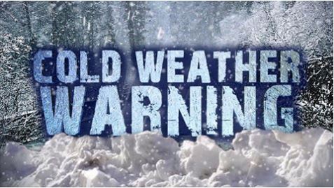 cold weather warning tuolumne county graphic
