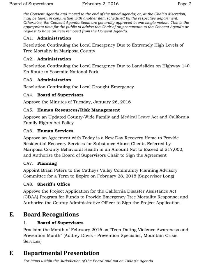mariposa county board of supervisors meeting agenda febuary 2 2016 2