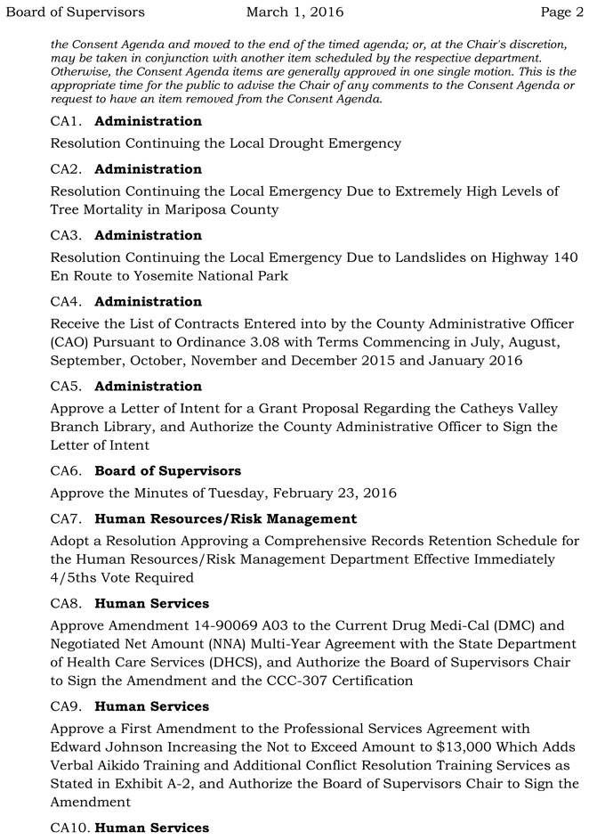 mariposa county board of supervisors meeting agenda march 1 2016 2