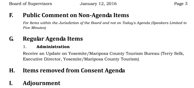 mariposa county board of supervisors meeting agenda january 12 2016 3