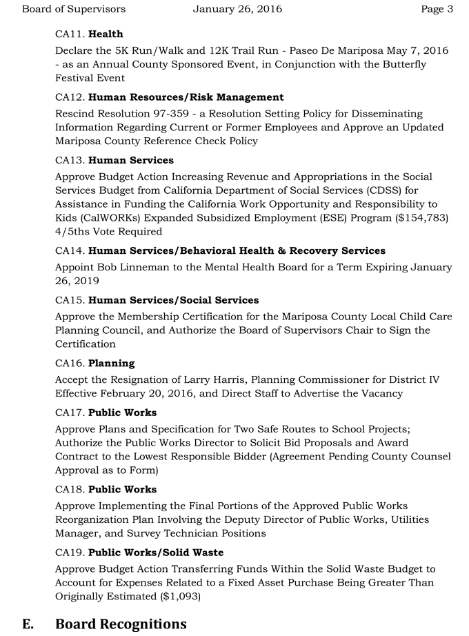 mariposa county board of supervisors meeting agenda january 26 2016 3